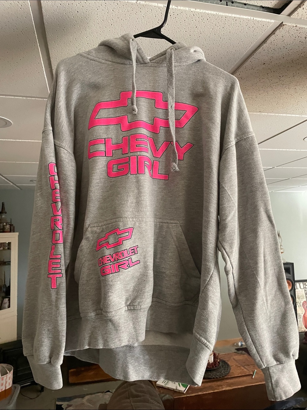 Chevy Girl Gray Hoodie with Pink Logo